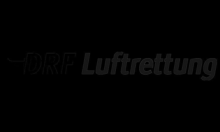 Logo der DRF Luftrettung in schwarz-weiß.