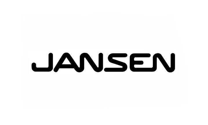 Jansen‑Logo in schwarzer Schrift – modernes Firmenzeichen des Spezialisten für Stahl‑ und Profilsysteme in Architektur und Industrie.